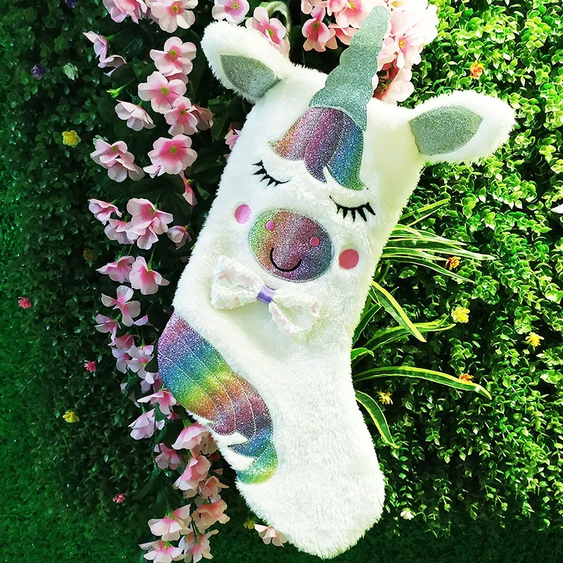 

Christmas Stock Cartoon Animal Plush Hanging Christmas Stocking For Holiday Party Christmas Fireplace Decorations