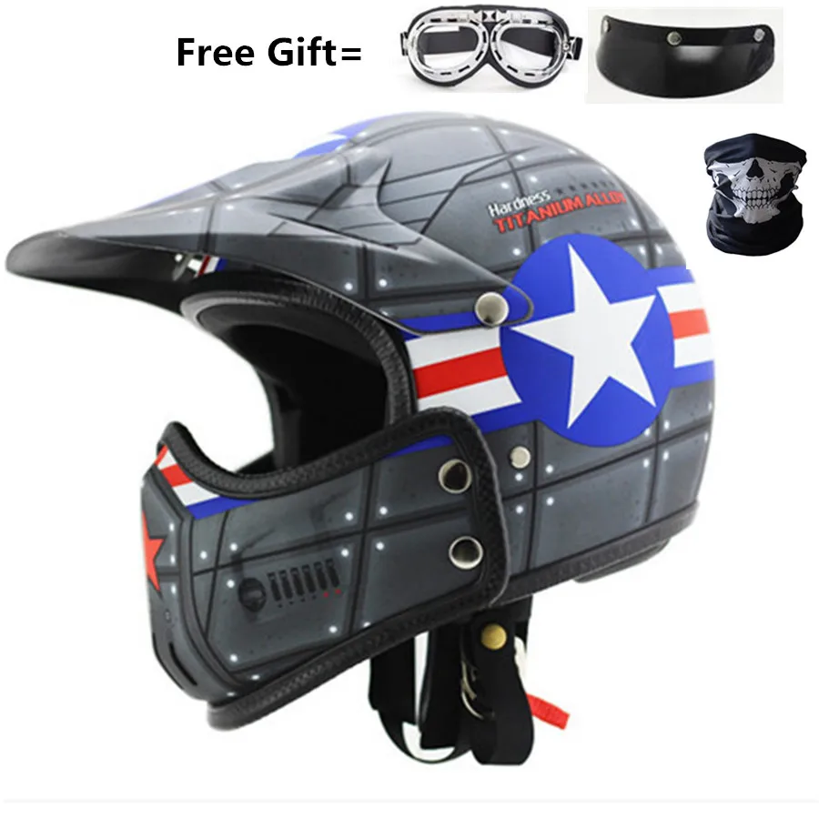 Горячая мото rcycle шлем реактивный открытый шлем капитан звезда cascos para moto Винтаж пилот Кафе racer руля темно серый XL