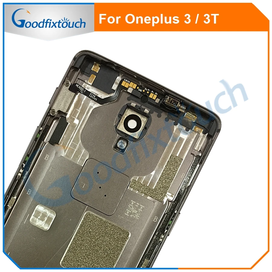 Для Oneplus 3 3T Задняя крышка батареи чехол Корпус+ лоток для sim-карты+ боковые кнопки Flex+ стеклянный объектив для Oneplus 3T запасные части