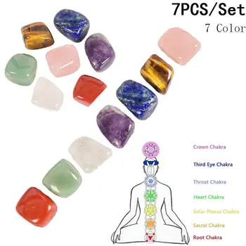 

NEW Seven Chakra Stone 7 Colors Set Yoga Chakra Irregular Reiki Healing Crystals Stone Polished Individual Stones Home Decor