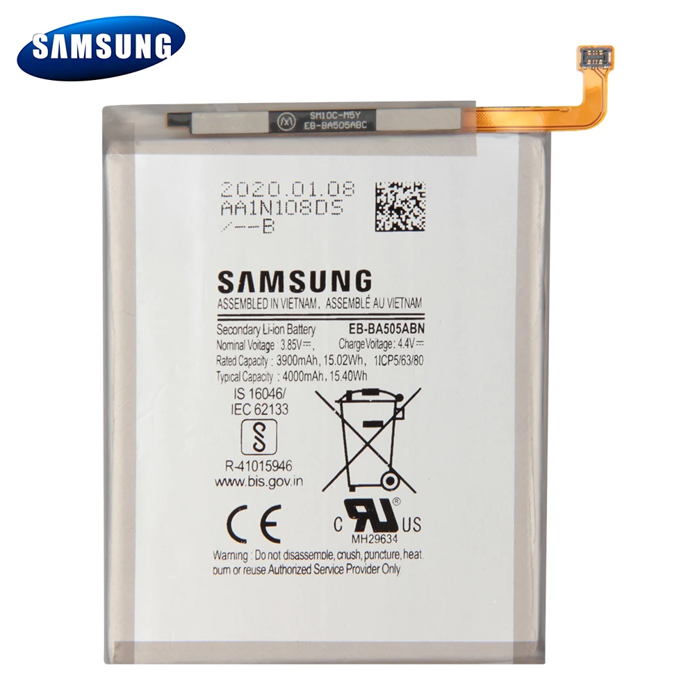 Оригинальный аккумулятор для Samsung Galaxy A20 Сменный телефона A202F с аккумулятором на