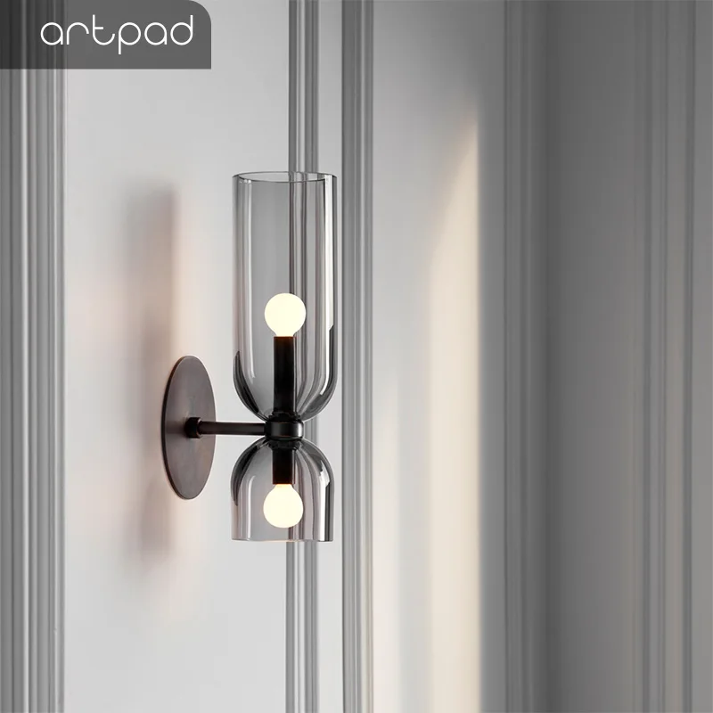 

Artpad E14 Led Double Light Up and Down Entrance Light Wall Mount Light Lamp Nordic Glass Bedside TV Background Stair Sconces