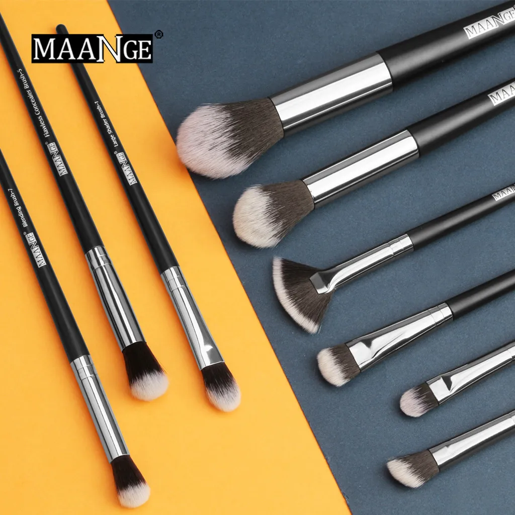 MAANGE Фирменная Новинка 18 шт. косметический набор кистей для макияжа с деревянной ручкой многофункциональный для бровей, кисть для нанесения теней для макияжа Набор инструментов 911