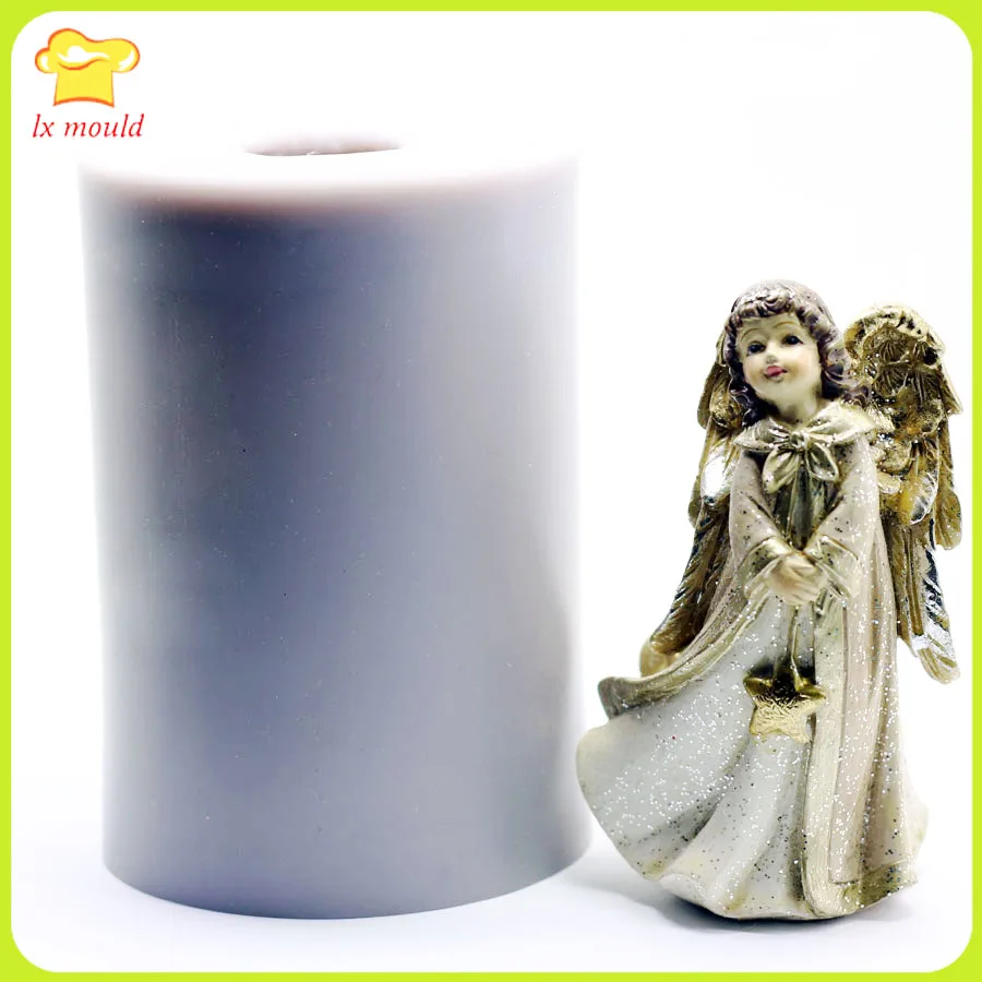 Рождественская силиконовая форма с изображением ангела гипсовая свеча мыло скульптура форма любовь девушка