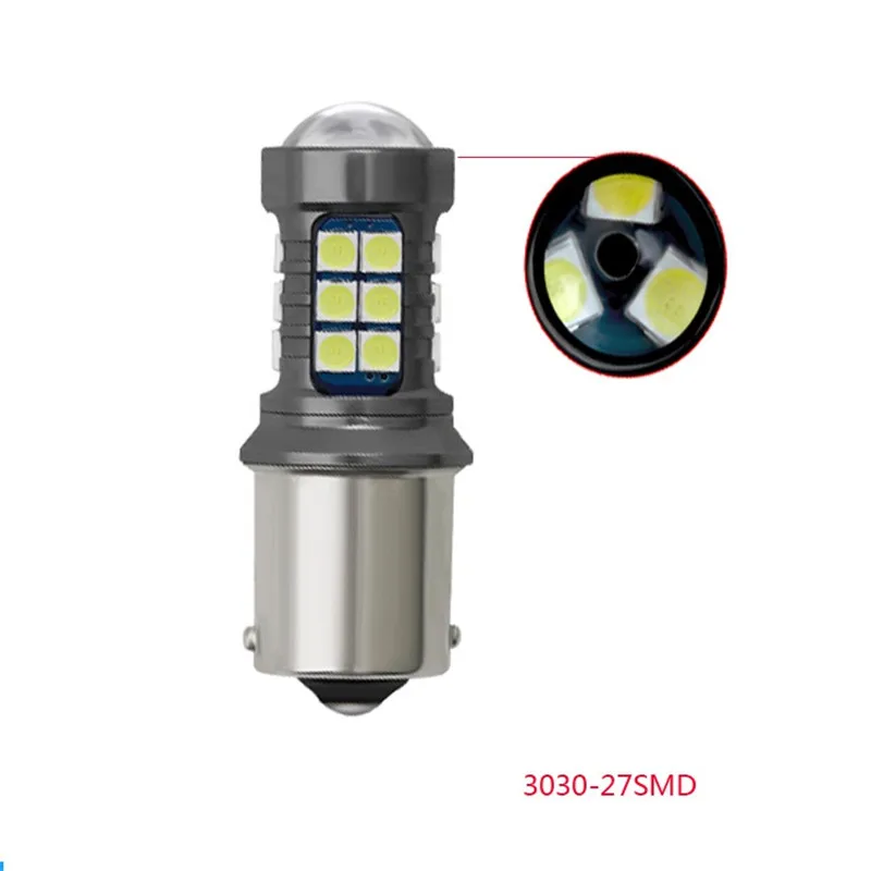 Пара T15 20 BA15S 1156 1157 7440 7443 3030 27SMD тормозной свет задних фар поворота суперяркие белые Снаружи спереди и сзади сигнала мигалка