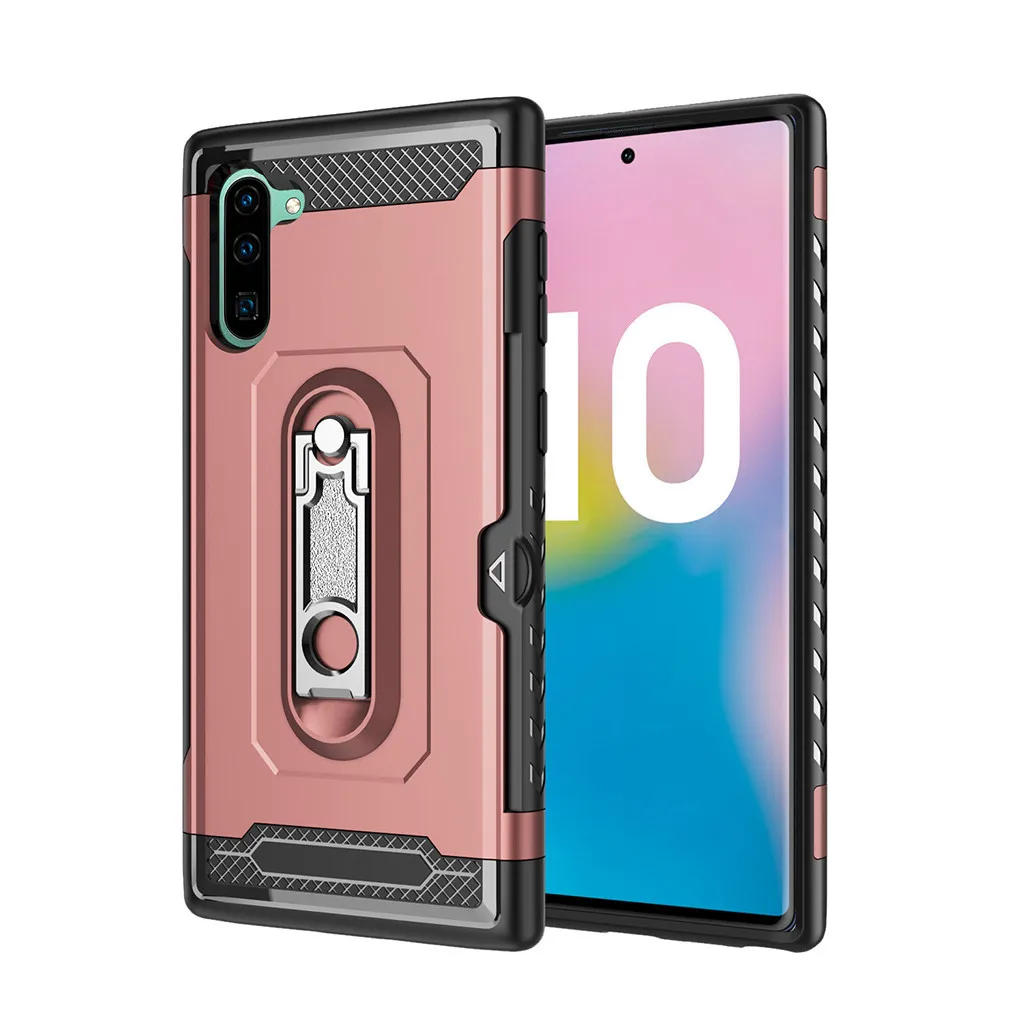 Для samsung Galaxy Note 10 Роскошный Жесткий матовый PC+ TPU силиконовый чехол для телефона с функцией подставки противоударный бампер поддержка чехол для телефона