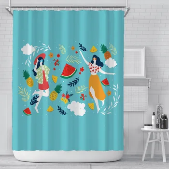 

2020 Fruit Lemon Simple Bathroom Curtain Printing Polyester Waterproof Shower Curtain