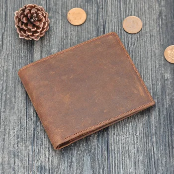 

Men's Retro Leather Wallet Short Wallet Folding Multi-card Zero Wallet Leisure Card Bag