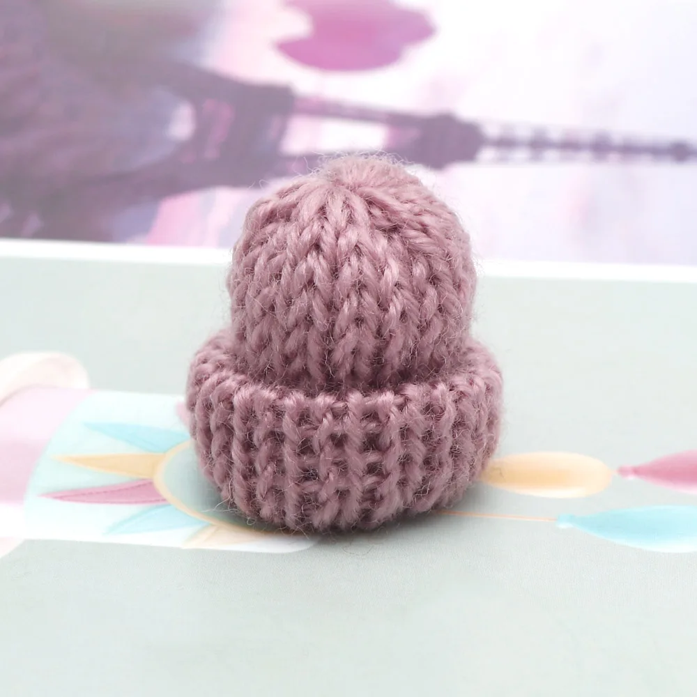 10 шт. Мини Милая вязаная шерстяная шапка корейский конфетных оттенков DIY Дети Кукла аксессуары для волос Kawaii Мода Горячая Распродажа ювелирных изделий в Японии - Цвет: 2