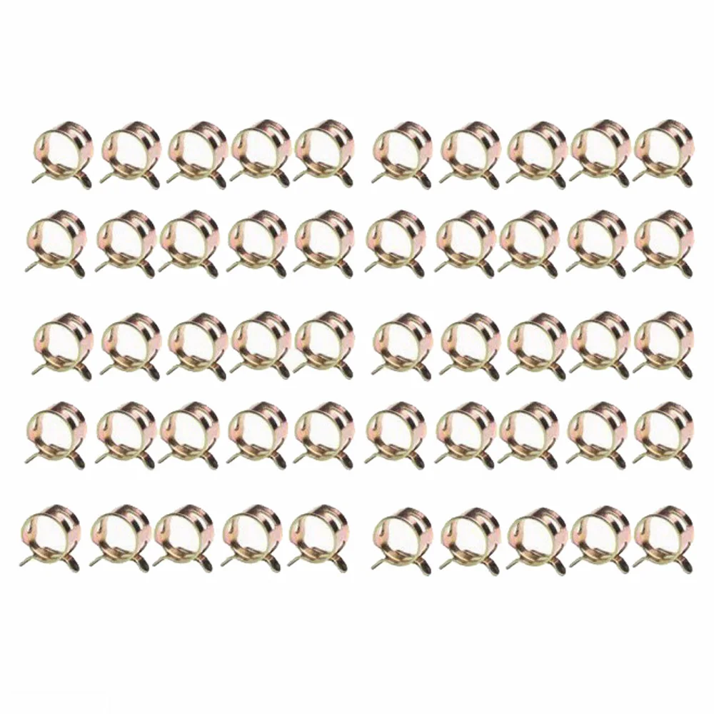 50pcs 1/4" 6mm car Spring Clip Fuel Oil Line Silicone Vacuum Hose Clamp brand new Fuel Oil Line Spring Clips kit