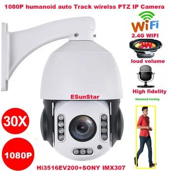 

CamHi Wireless 1080P 30X Zoom 2MP Humanoid Auto Track SONY IMX 307 PTZ Speed Dome IP Camera Build MIC Speaker 32 64 128gb SD