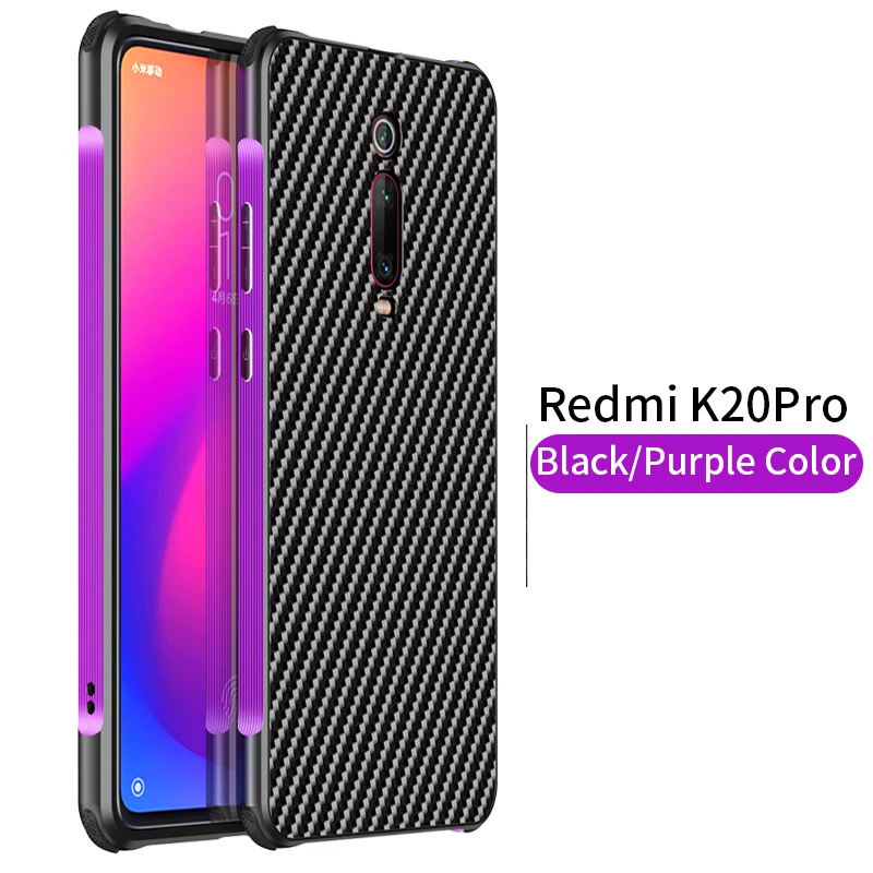 Beyour для Xiao mi Red mi K20 Pro Чехол для подиума Gene металлическая рамка углеродное волокно противоударный чехол Funda для Xiaomi mi 8 9 чехол для телефона - Цвет: Фиолетовый