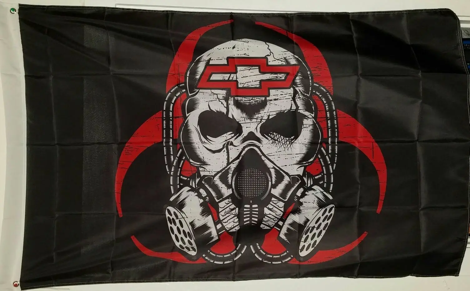 3ft x 5ft3 x5ft Chevy Skull Hazard GasMask Bowtie Ft Флаг Печати Баннер, Флаг из полиэстера Размер 150*90 см