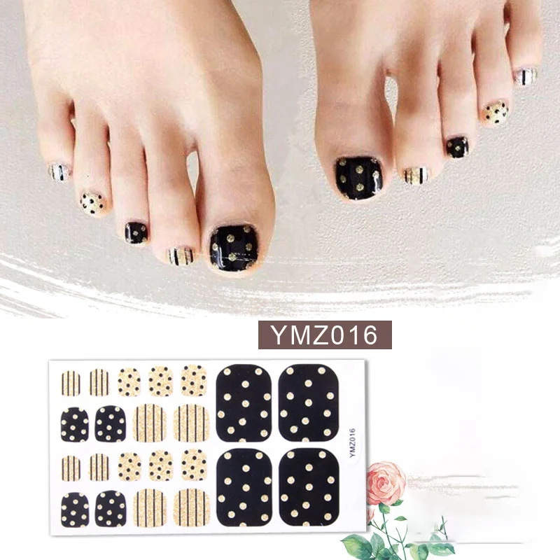 Наклейки Toenail водонепроницаемые блестящие наклейки для ногтей Обертывания носочки для ногтей Сделай Сам дизайн ногтей Красота полное покрытие для ног стикер для ногтей инструмент для дизайна ногтей - Цвет: as shown