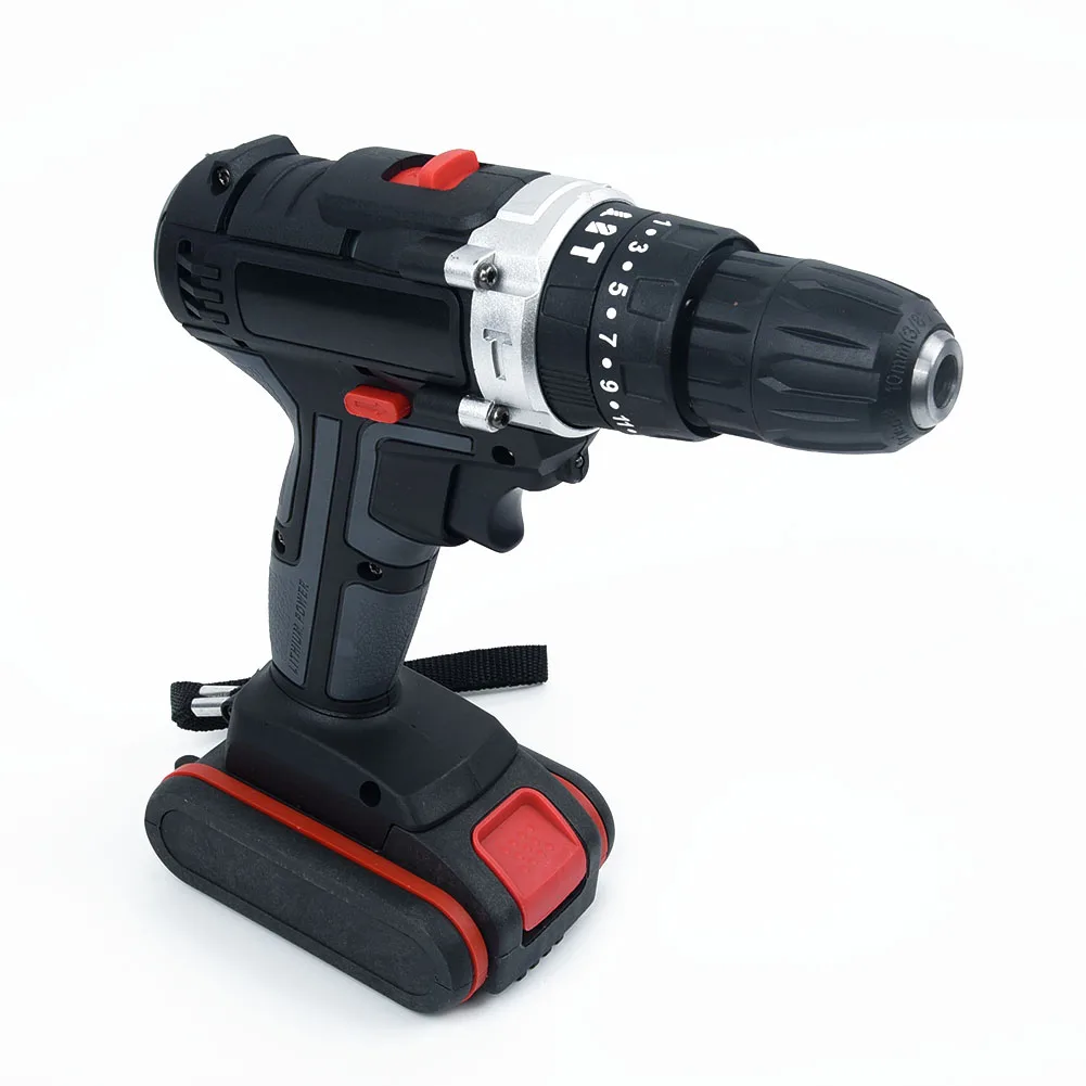 

Dual Switch Electric Drill Hammer Head Adapter Battery Kit LED Working Lights Display Impact Flat Turning Screws Power Drill