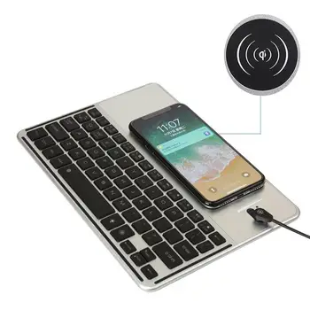 

2 In 1 Qi Wireless Charger fast charge 7 Colors Backlit bluetooth Keyboard For iPhone/iPad/Samsung/iOS/Android