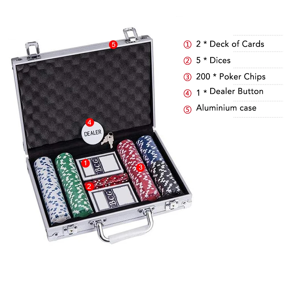 Poker Chips Set | Poker Set 200 Chips | Aluminum Kit | Dropship Poker Board Game - Aliexpress