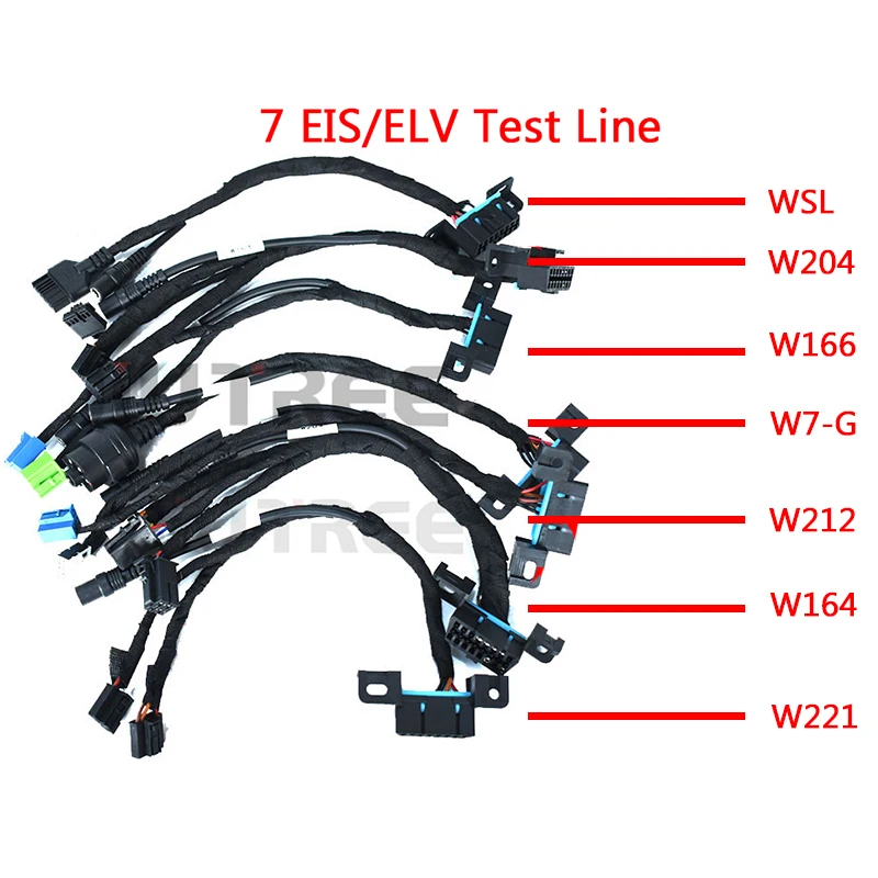 JIUSCN EIS ELV Тесты кабели для MB работать с VVDI MB BGA инструмент и CGDI Prog МБ 5-в-1 - Цвет: EIS ELV 7 CABLES