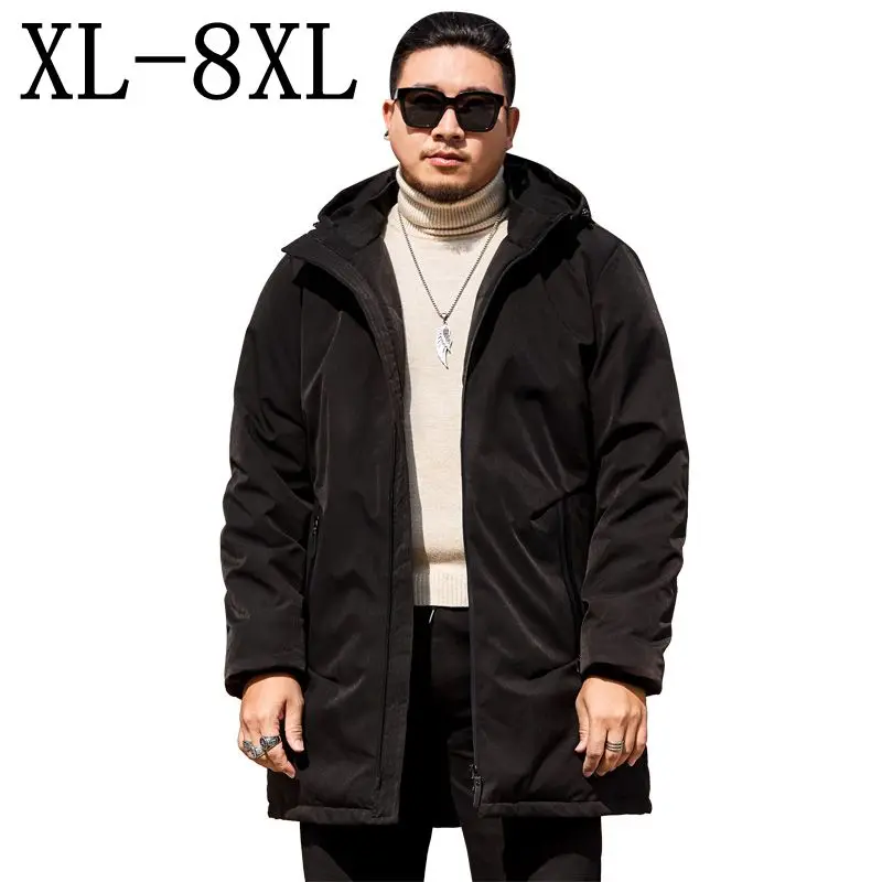 8XL 7XL 6XL новые зимние длинные пальто Мужская теплая Повседневная куртка Верхняя одежда толстые парки брендовая одежда Высококачественная куртка с хлопковой подкладкой