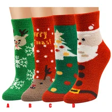 Повседневные рождественские мягкие дышащие Теплые коралловые бархатные носки со снеговиком