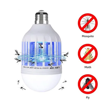 

15W LED Bug Zapper Bulb E27 LED Illumination Mosquito Killer Bulb 110V 220V Fly Insect Killer Light Bulb For Home Bedroom Indoor