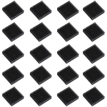 

20PCS 40mm x 40mm x 11mm Black Aluminum Heatsink Cooling Fin for Cooling MOSFET VRam Regulators VRM Stepper Driver