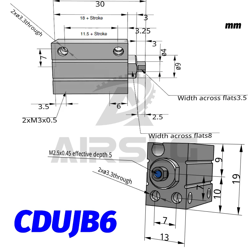 CUJB4 Мини крепление цилиндр CDUJB6 скважины 4 6 8 10 мм ход 4 6 8 10 15 20 25 30 двойного действия CDUJB8-10D CDUJB10-20D CUJB6-15 - Цвет: CDUJB6