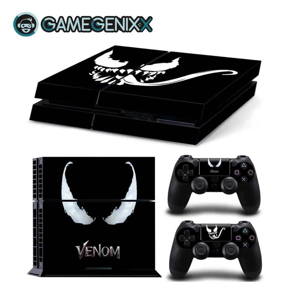 Venom GAMEGENIXX Кожа Наклейка виниловая наклейка водонепроницаемый чехол для PS4 консоли и 2 контроллеров-Веном - Цвет: Venom