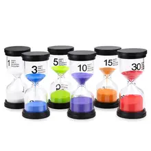 

Hot Sales 6 Pcs/Set 1/3/5/10/15/30min Sand Clock Sandglass Hourglass Timer School Kids Game Decor