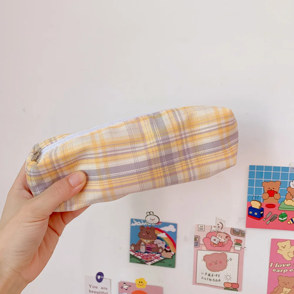Sweet And Lovely Plaid Pattern Pencil Case Kawaii Pencil Bag Funny Pencilcase Cartoon Students School Supplies Cute Stationery Sweet And Lovely Plaid Pattern Pencil Case Kawaii Pencil Bag Funny Pencilcase Cartoon Students School Supplies Cute Stationery