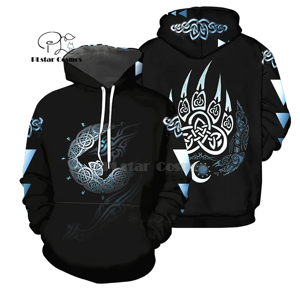 

PLstar Cosmos Viking Tattoo 3D All Over Printed Shirts Tees 3D Print Hoodie/Sweatshirt/Zipper Man Women wolf cross Tattoo