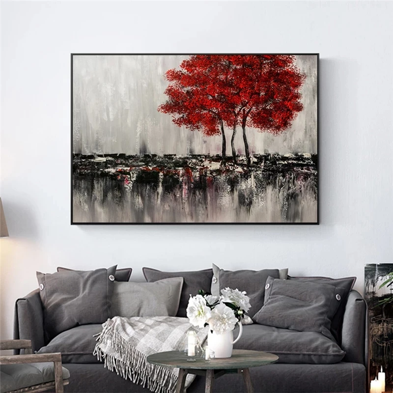 Modern Trees Landscape Vintage Posters And Prints Abstract Nature Scenery Wall Art Canvas Pictures For Living Room Cuadros Decor | Дом и сад