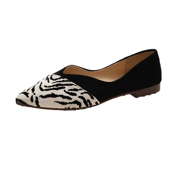 

2020 Spring New Hot Fashion Sexy Mature Wild Leopard Pointed Soft Bottom Shallow Mouth Low-top Set Of Feet Women's Single Shoes