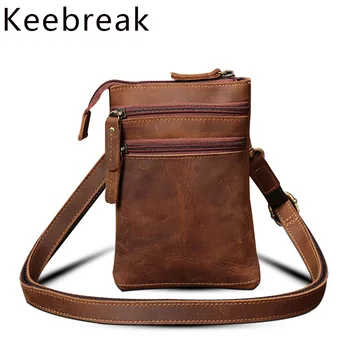 

Crazy Horse Leather Cross Body Bags Men Flap Crossbody Vintage Small Personal Pocket Shoulder Bag Male Sling Messenger Bag Hand