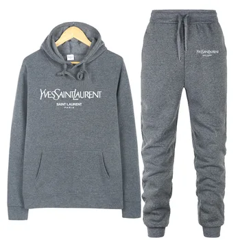 

Winter Men Women Unisex 2 Piece Set Hoodie Pants Print Sportswear Pullover Sweatshirt Trousers two piece set Tracksuit Suits