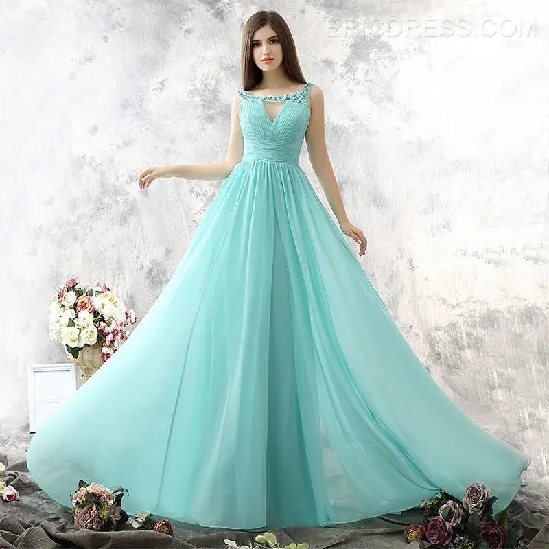 vestido de festa, Пляжное шифоновое сексуальное длинное вечернее платье для выпускного вечера, вечерние платья с цветами для подружек невесты - Цвет: same as picture