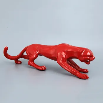 

MODERN SIMPLE GEOMETRY ABSTRACTION WEST AFRICAN LEOPARD COLOPHONY CRAFTS FIGURINES CREATIVE LIVING ROOM TV CABINET DECOR X3884