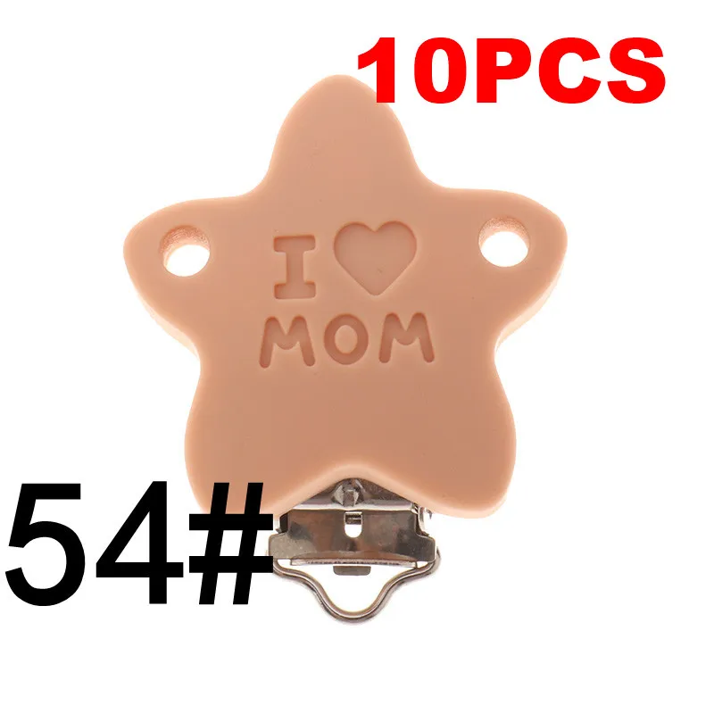 Mom-54 Peachy Fkisbox 10 шт. Медведь силиконовый коала держатель для соски BPA бесплатно мышь соска зажимы детский Прорезыватель ожерелье жевательная цепочка для прорезывания зубов застежки - Цвет: Mom-54 Peachy