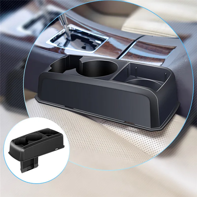 3In1 Multifunction 2 Cup Holder Drink Beverage Seat Seam Wedge Vehicle Seat Cup Phone Box Organizer Car Accessories Interior