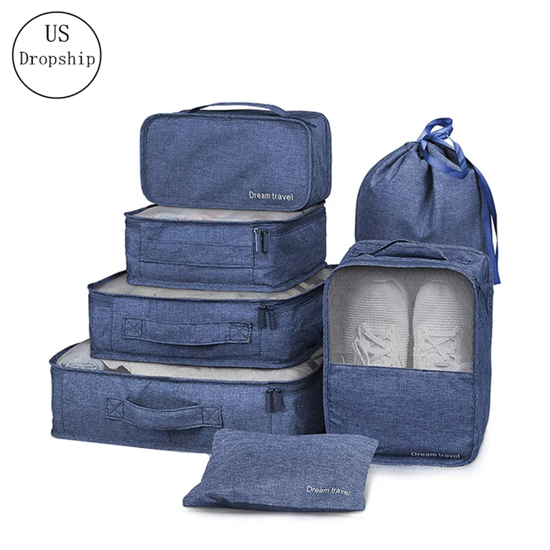 Высококачественная катионная ткань 7 шт./компл. дорожная Сетчатая Сумка в сумке