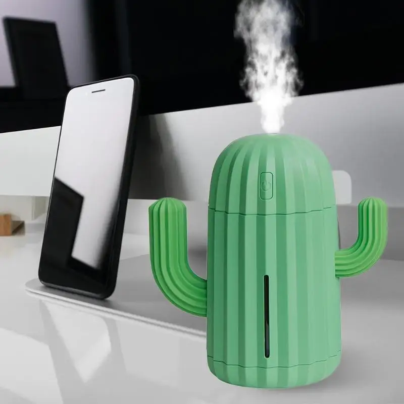 340 мл кактус USB увлажнитель воздуха светодиодный системы отопления и охлаждения и компоненты 7 цветов лампа ароматерапия рассеиватель масла