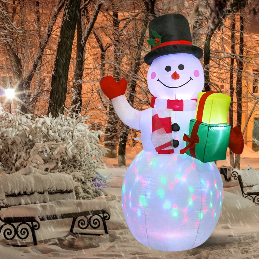 Figura inflable de la Navidad del muñeco de nieve de las luces 180cm LED de Papá Noel muñeco de nieve inflable de la decoración de la Navidad del muñeco de nieve 