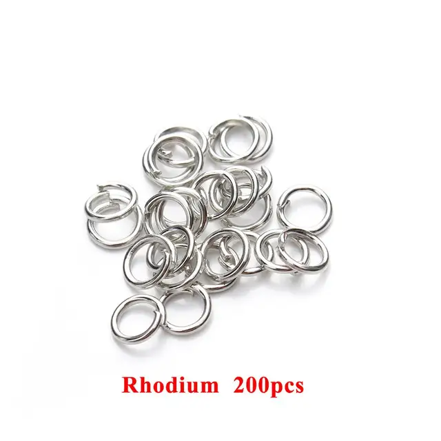 100-200pcs DIY Jewelry Findings Open Single Loops Jump Rings Split Ring for jewelry making Open Jump Rings Connectors Wholesale Rhodium