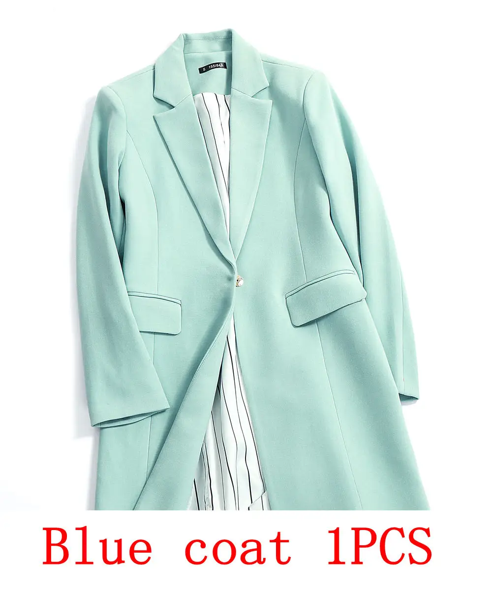 Blue coat 1pcs Комплект с блейзером и юбкой; офисная форма; костюм с юбкой из двух предметов; Модный женский костюм с юбкой; комплект с блейзером и юбкой; Дополнительный размер - Цвет: Blue coat 1pcs