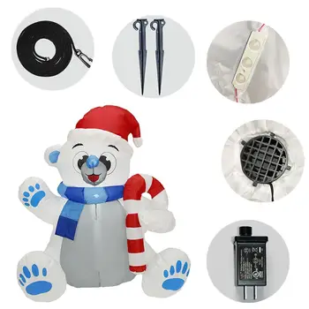 

1.2M Christmas Bear Inflatable Doll Cildren Gift Toy Bag Model Garden Layout Party Christmas Decoration Ornament