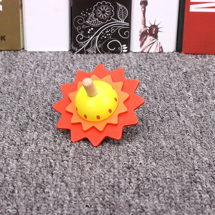 Yellow Детские вечерние игрушки, супер милые деревянные раскрашенные цветы, волчок, детские развивающие игрушки, милые маленькие подарки - Цвет: Yellow