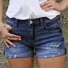 Low Cost 2020 New Woman Shorts Vintage Ripped Hole Fringe Blue Denim Shorts Women Casual Button Pocket Jeans Shorts Summer Bottom 4001136054540
