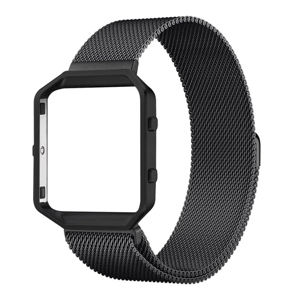 Сетчатый ремешок, металлический каркас для Fitbit Blaze, ремешок для часов, нержавеющая сталь, черный, розовый, золотистый, серебристый, магнитная застежка, браслет - Цвет ремешка: 2