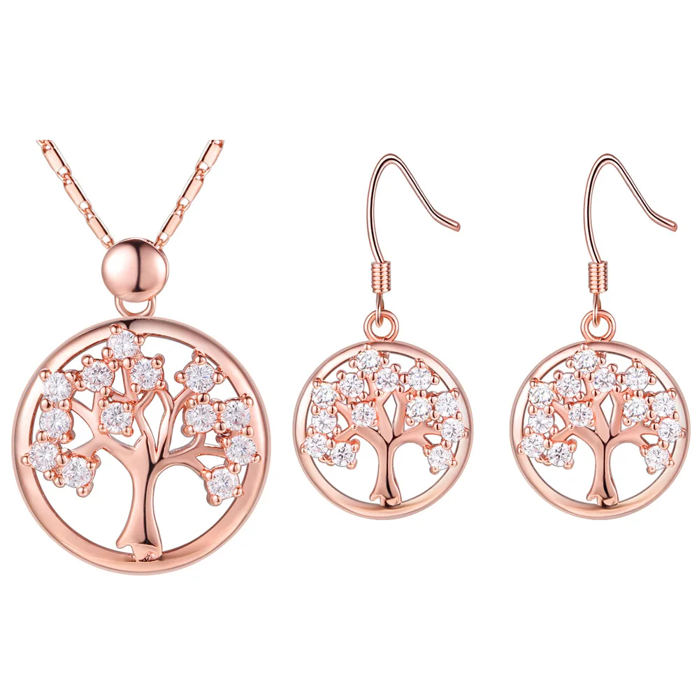 

Chinese Style Rose Gold Earrings retro national style, rose gold Life Tree Earrings, alloy through treatment