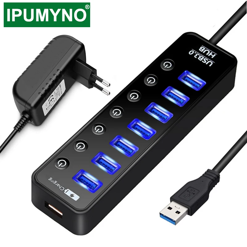 

USB HUB 3.0 Multi 4 7 Port Charger For Ipad Mac Book Air Pro Pc Computer Laptop Accessories With Power Adapter Usb Splitter Hab